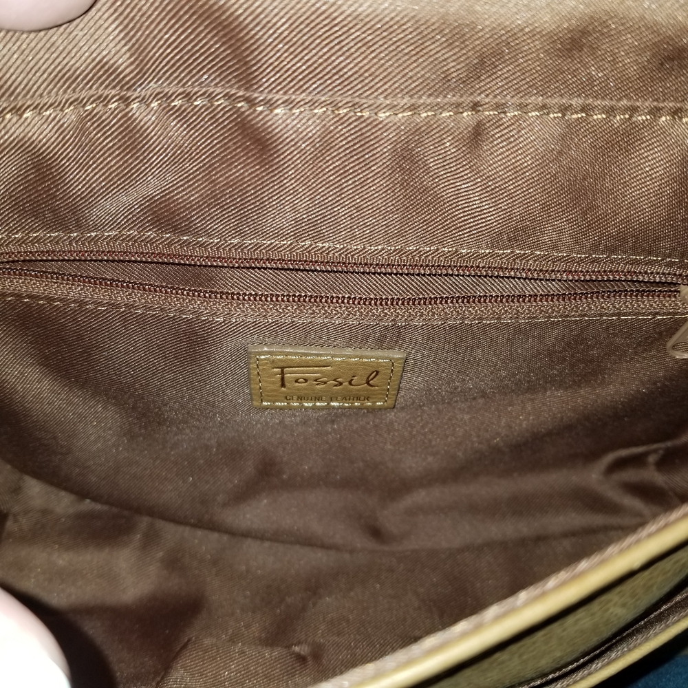 NEW! Fossil Tan Leather Shoulder Bag NWT PRICE FIRM - Picture 5 of 8